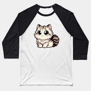 Charming Manga Cat Sticker Baseball T-Shirt